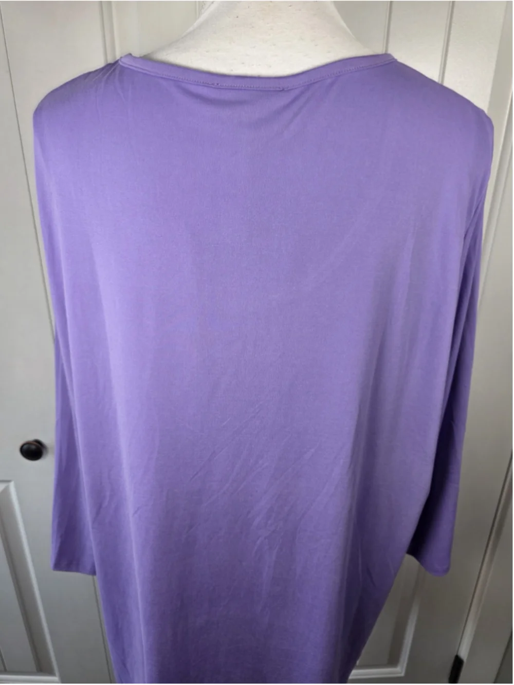 Anthony Original Sz 1X NWT 2 pc Purple Floral Embroidered Tunic Chiffon Skirt